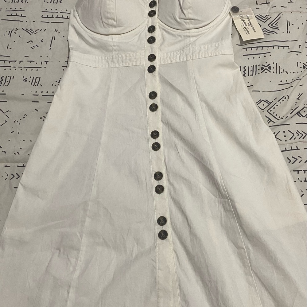 Guess Ivory Button-Front Dress - Picture 5 of 8